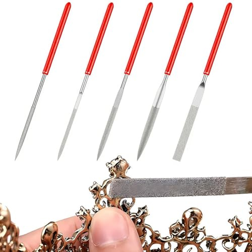 LACHT Lime Diamantate,5 Pezzi Set di Lime e Raspe per Legno,Set di Lime diamantate,Lime Ad Ago Diamantate Set, Lima Diamantata Set, Mini Lime con Aghi Diamantati, Mini Diamond Files