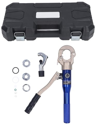 Hydraulic Copper Press Tool Professional Lightweight Aluminum Alloy Pipe Crimper for Copper Pipes Fittings Repair with 1/2 3/4 1 Inch Jaws 41.1cm Length 60KN Pressure