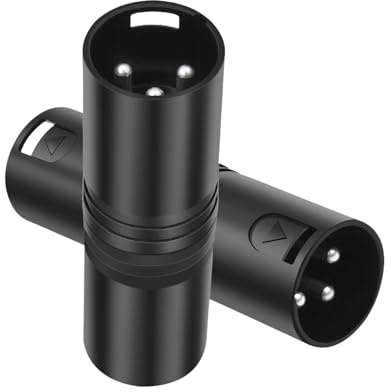 KiBcsLic 2 x XLR-Stecker auf Stecker-Adapter, XLR-Gender-Changer für Reparatur oder Heimwerker, stabile Konstruktion, Hochleistungs-Kompaktkupplung, 3-polig