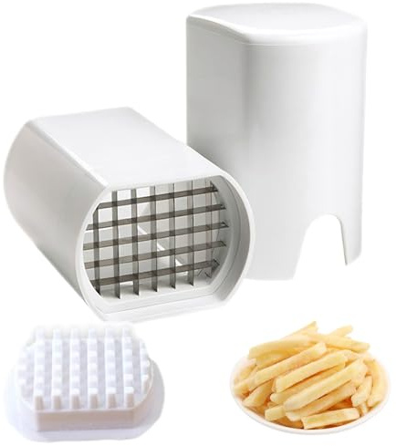 Potato Chipper Chip Cutter, Stainless Steel French Fries Cutter, Heavy Duty Vegetable Slicer, Safe & Easy Onion Dicer, Manual Vegetable Chopper, Home & Kitchen Tools for Vegetables & Fruits
