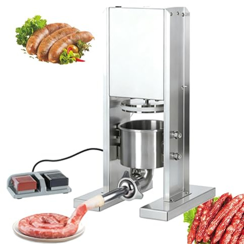 Joyfitness Automatic Sausage Filler, Sausage Tying Machine, Electric Sausage Stuffer Machine Stainless Steel, Foot Pedal Control, Meat Kitchen Machine For Home & Commercial Kitchens