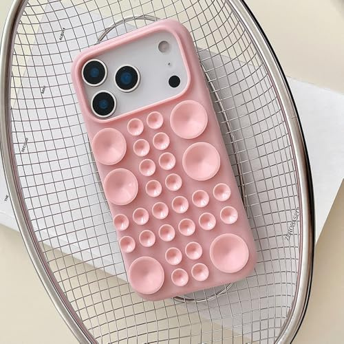 FIFTHAVE Custodia per iPhone 13 con ventosa, in silicone per iPhone 13, con supporto a ventosa, per ragazze, in morbido TPU, da donna, sottile, antiurto, antigraffio, rosa