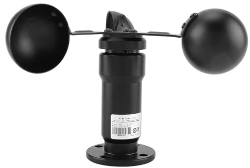 Fdit Anemometro con Sensore di velocità del in Lega di Alluminio 0-5V, Indicatore del con Connettori per Cavi Aeronautici, Misurazione a 360 Gradi per il Monitoraggio Meteorologico,
