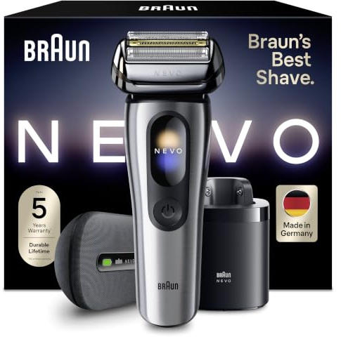 Braun NEVO Men’s Electric Shaver with AeroTouch Technology, Silver