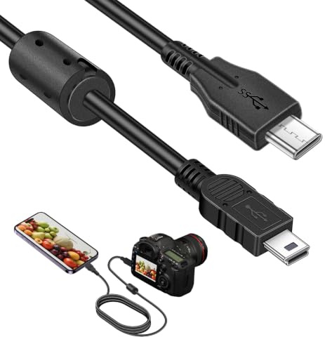 Camera IFC-400PCU Photo DataTransfer USB Cable for Canon PowerShot EOS | IFC-200U IFC-500U USB-C to Mini Cord Compatible with Canon 5D Mark III 77D 500D 650D 700D 360 HS Digital SLR