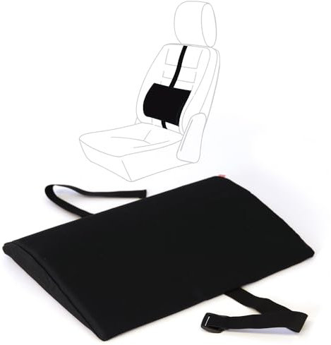 SISSEL® Autolendenkissen Tour Schwarz | Ergonomische Lendenstütze für PKW | Höhenverstellbar, PU-Schaum & 100% Baumwollbezug | Universal Rückenlehne für Sitzkomfort & Rückengesundheit