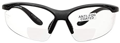 voltX 'CONSTRUCTOR' (TRANSPARENTE dioptría +2.5) Gafas de Seguridad de Lectura BIFOCALES que cumplen con la CE EN166F/Gafas para Ciclismo incluye cuerda de seguridad - Reading Safety Glasses