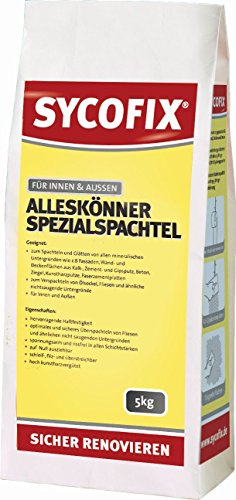Alleskönner Spezialspachtel 5 kg Sack für Fliesen, Ölsockel, Innen, Außen und Nassbereiche, zum Spachteln von allen mineralischen Untergründen, Kalk-, Zement- und Gipsputz, zum Verspachteln
