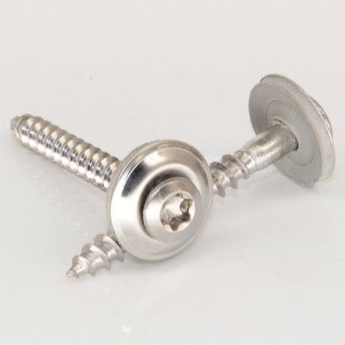 dely trade Verbindungselemente 100 Stück Spenglerschrauben 4,5x35 TORX A2 Edelstahl V2A mit Dichtscheibe Rosette 15mm