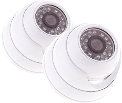 Yale Indoor HD 720 Dome Camera Twin Pack, HDC-302W-2,Yale SV-8C-4ABFX Smart Home CCTV Kit-HD1080, 4 Camera, 8 Channel, 2TB Harddrive, Black