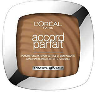 L'Oréal Paris Powder Foundation, Super-Blendable, With Hyaluronic Acid, Light Texture for a Flawless Finish, True Match Perfecting Powder, 8D