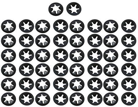 sourcing map 50 Stück Sternschloss Sicherungsscheiben 5mm x 12mm mit Innenzahn Ersatz