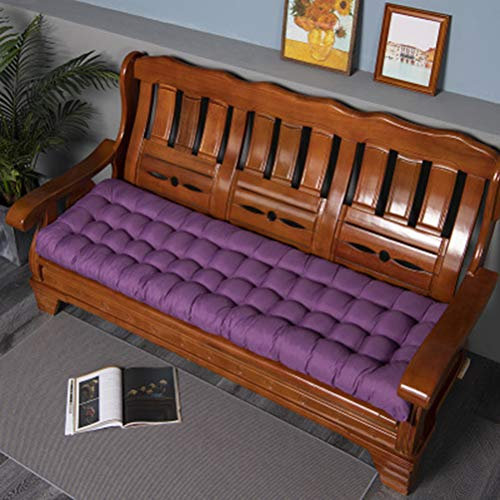 ping bu Weiches Bankkissen, dickes Sitzkissen für den Außenbereich, Gartenkissen, Innen, langes Sofa, Terrassenmatte mit Bändern, für 2- und 3-Sitzer (lila, 160 x 48 x 8 cm)
