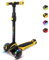 Yoleo Kinderscooter, Kinder Roller mit LED Leuchtenden Räder, Dreiradscooter 4 Höhenverstellbare für Jungen & Mädchen im Alter von 3-12 Jahren, bis 50kg blasbar, Gelb