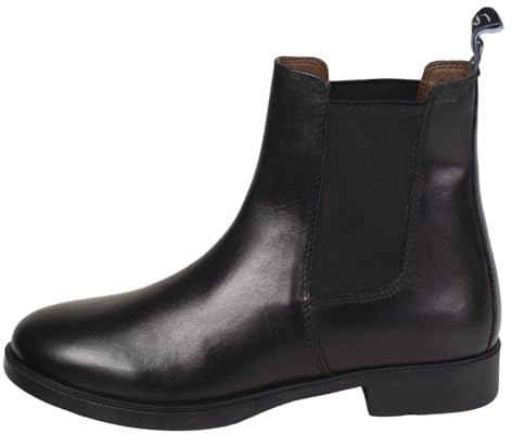 Lazura - Jodhpur Reitstiefelette Basic Plus – Schwarz – Unisex – 28-46 | Stiefeletten mit Elastikeinsatz & Pull-O – Chelsea Boots aus Leder – Reitschuhe für Kinder, Herren & Damen