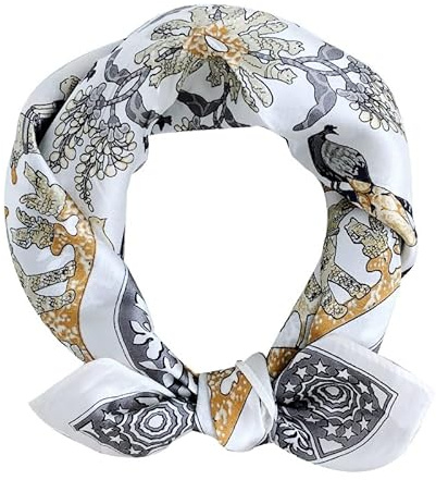 Ecroon Seideschal Damen Halstücher Seidentuch Schals Halstuch Seiden schal Scarf Bandana Taschentuch Ansatz Handgelenk Kopftücher