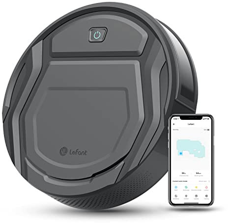 Lefant M210P Grey Robot Vacuum Cleaner, Small Robot Robotic Vacuum 7.8cm Thin 28cm DIA, 2200 Pa Suction, Alexa Voice Control Self-Charging Robotic Vacuum Ideal for Pet Hair Hard Floor and Carpet