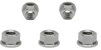 RISON-Titanium Titan Flanschmutter mit Flansch M12x1.5mm, Sechskantmutter mit Flansch DIN 1661, Titan-Kettenradmutter Grade 5 Vollmetall Bundmutter Sechskantmuttern für Motorrad, 5 Stück