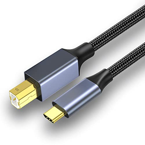 YSJJZRL USB C to Printer Cable, USB C to USB B Male Scanner Cord Compatible with HP, Canon, Printers etc Type-C Devices (1M)