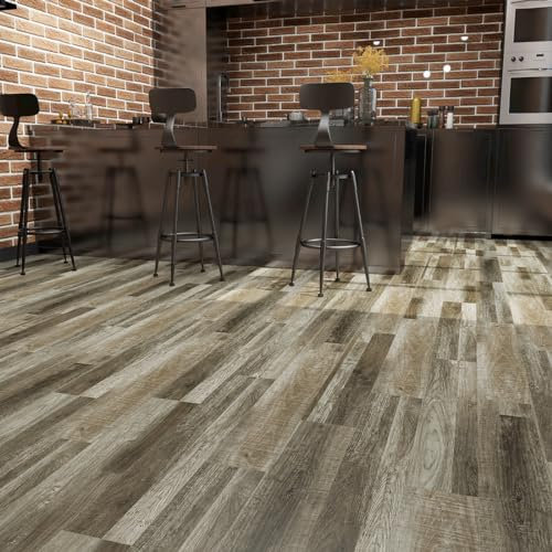 FLOREXP Pavimenti in vinile – Pavimenti autoadesivi per pavimenti, 2 mm, 18 pezzi, impermeabili, per cucina, soggiorno (2,51 m², blocco di quercia)