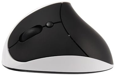 Left Handed Mouse Wireless Vertical Mouse Ergonomic 2.4GHz Optical Computer Mice with USB Receiver and 3 Adjustable DPI Portable Rechargeable Cordless Mouse for Laptop PC Desktop Notebook, White