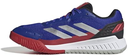 adidas Herren Courtquick Mens Padel Shoes, Lucid Blue/Silver Metallic/Lucid Red, 42 EU