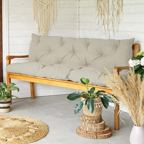 4L Textil Bankauflage Outdoor Wetterfest Gartenbankauflage | Mit/Ohne Rückenlehne | Wendbar | Premium Qualität