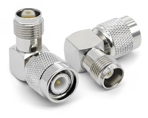 2 adattatori coassiali TNC ad angolo retto, da maschio TNC a 90 gradi a femmina TNC a gomito TNC femmina, connettore coassiale a forma di L per radio WiFi, antenna, trasmissione, dispositivi wireless,