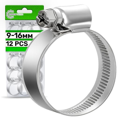 12x Abrazaderas Metalicas para Tubos Ø 9-16 mm - MADE IN SPAIN - ONIX TECH