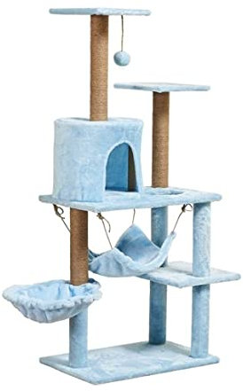 ASHSDI Katzen Kletterbaum Katzenbaum Hoch Kratzbaum Für Katzen, 51 Zoll, Mehrstöckiger Kratzbaum Mit Sisal-Kratzbäumen, Plüsch-Sitzstangen, Eigentumswohnung Und Korb-Katzenturm Katzenmöbel