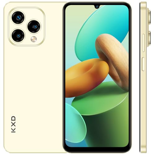 KXD Smartphone 13C senza contratto, 16 GB RAM + 256 GB ROM, 4500 mAh 6.8 HD+ 90 Hz IPS Display Android 13 cellulare economico 4G, Octa Core, 16 MP, fotocamera panoramica, Dual SIM/GPS/impronta