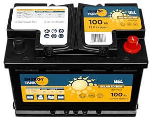 Autobatterie 12V 100 Ah Gel Solarbatterie | Mobil und Stationär Solar Batterie Lange Lebensdauer - Versorgungsbatterie Gegen Vibrationen und Stöße Geschützt