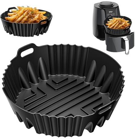 Silikonform Heißluftfritteuse für Ninja Heißluftfritteuse Max AF160EU 5,2L, Heißluftfritteuse Zubehör für für Ninja Heißluftfritteuse 5,2 Liter, COSORI 4,7L/5,5L