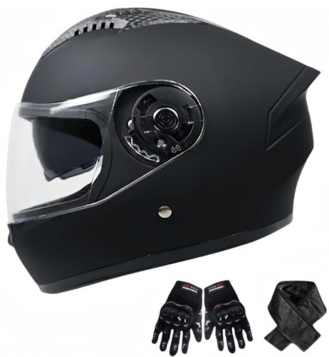 Motorradhelm, integrierter Klapphelm mit ECE-Zertifizierung, hochklappbarer Integralhelm, Motorrad-Schutzhelm mit Visier, integrierter Helm, Herren- und Damenhelm G,55-61CM