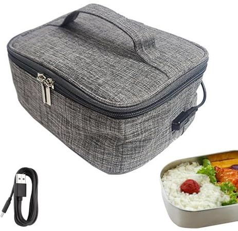 Borsa termica per alimenti - Scaldapiatti portatile, scaldavivande isolati | Contenitore per il riscaldamento del pranzo alimentato tramite USB, piccolo forno personale compatto per riscaldare i pasti