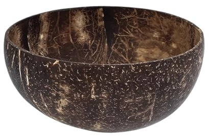 YGMNQAL Cuenco Madera Cuencos de Coco Reutilizables, vajilla de Madera con Cuchara, Postre, Fruta, Ensalada, Yogur, Cuenco de Coco, Suministros de Cocina casera, 5/1 Uds.(500-550ml,3PCS)