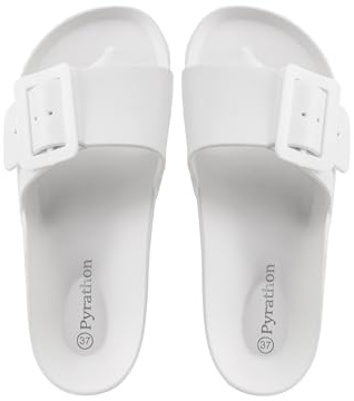 Pyrathon Chanclas Mujer Piscina Verano Playa Chanclas 36-41EU(Blanco21,38EU)
