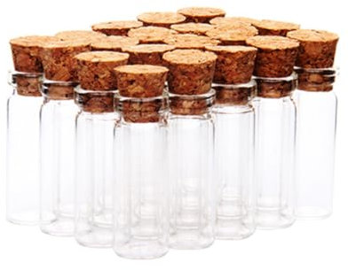 HOLIDYOYO 24 Pezzi Bottiglia Dei Desideri Sillabare Bottiglie Con Tappo Di Sughero Tappo Di Sughero Per Mini Bottiglie Nascosto Bottiglie Di Sughero Succo Chiaro Vasi Da Farmacia Di Legno