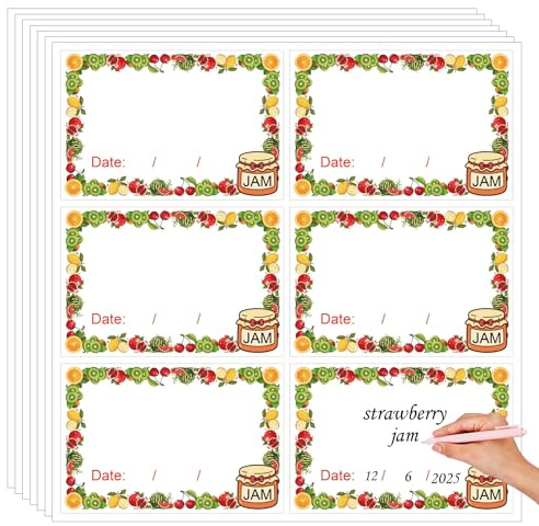 1.77 x 2.46 inch Homemade Jam Jar Labels 120 Pcs Waterproof Easy Peel Stickers of Kitchen Preserves Jar