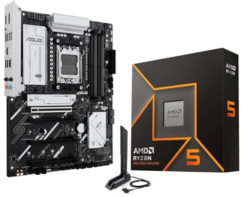 MICRO CENTER AMD Ryzen 5 9600X CPU Prozessor Bundle mit ASUS B650E MAX Gaming WiFi AM5 ATX Motherboard (DDR5, PCIe 5.0, 3X M.2, Wi-Fi 6E)