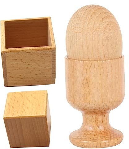 WOONEKY 2 Juegos Juguete Montessori para Bebés Coordinación Mano con Huevo de Madera y Huevera Educativo para Desarrollo Motor y Creatividad Infantil