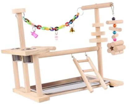 Sharplace Papagei-Vogelspielplatz, Haustier-Vogelbedarf, Vogelspielzeug-Set, Papagei-Spielständer für Finken, Aras, Sittiche, Papageien, Nymphensittiche, kleine