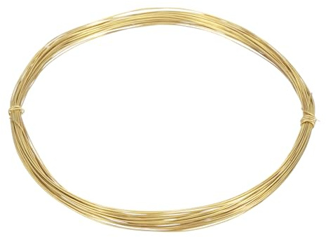 QUARKZMAN 24 Gauge mässingstråd för hantverk, 30 fot mjuk och hopfällbar tråd för smyckestillverkning, gör-det-själv, modellering, dekorationer (rund)