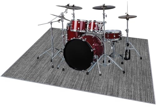 ZAJENKUB Alfombras Acusticas, Alfombra Bateria Electronica, Alfombra para Bateria Acustica, Alfombras de Batería para Instrumentos Musicales, Alfombrillas Antideslizantes Insonorizada 200 x 160 cm