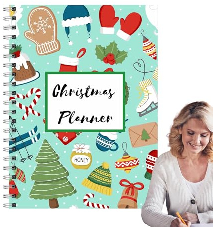 Planificador de Navidad – Cuaderno organizador de vacaciones con rastreador de celebraciones, divertido libro planificador de Navidad para eventos y vacaciones
