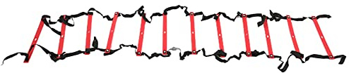 PxQuerantic Feste Beweglichkeitsleiter für das Fußballtraining, Speed-Rope-Leiter mit 12 Sprossen, helle Farbe, rutschfeste Fußarbeit-Leiter für Sportübungen, 6 m langlebiges PP-Material (Rot)