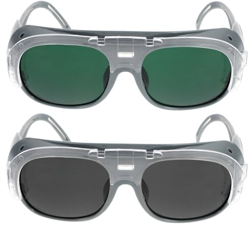LIFKICH 2 Stück Polierte Schweißerschutzbrille aus Abs mit Strahlenschutz und Staubdicht für Verschiedene Arbeitsumgebungen und Elektroschweißerbrille