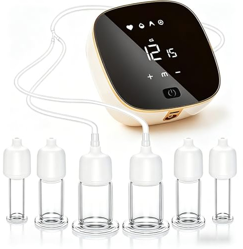 Ventosas Faciales Eléctricos, 3 en 1 Ventosa Masajeador para cara(Ventosas/Gua Sha/Masaje), 6Pcs Ventosa Celulitis Reafirman el Contorno Facial, Masaje Anticelulítico