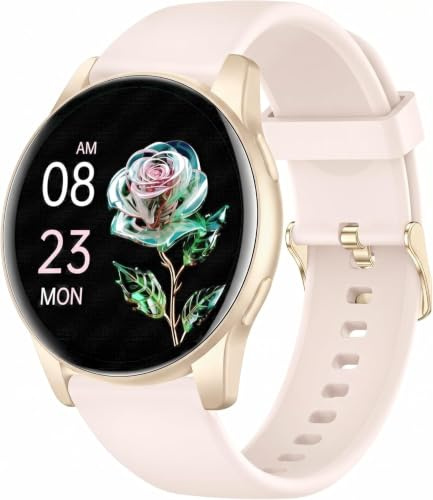 AcclaFit Reloj Inteligente Hombre Mujer con Llamadas Bluetooth, Smartwatch Esfera Redonda 1,38 con 147+ Modos Deportivos, Pulsómetro, Monitor de Sueño, IP68 Impermeable, Compatible con Android iOS