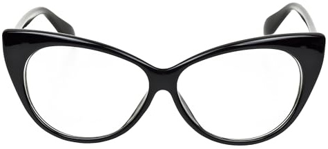 iB-iP Damen Vintage Cateye Kunststoffrahmen Modische Klare Linse Brillen, Größe: Einheitsgröße, Schwarz